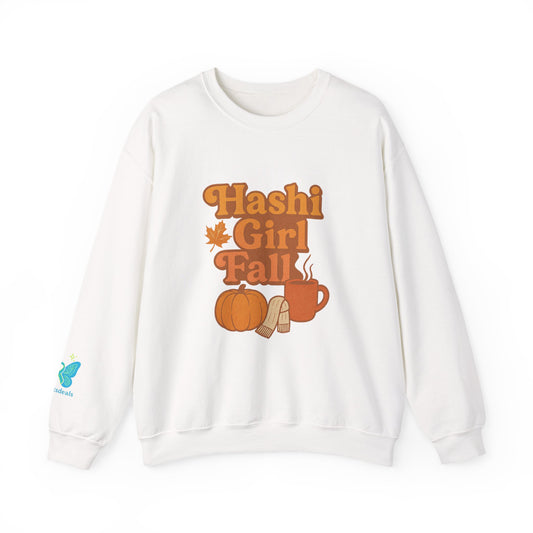 Hashi-girl Fall Crewneck Sweatshirt - Chronic Illness fun; Laugh or cry-I choose laugh! 50/50 cotton-polyester fabric, combining softness with lasting durability. Unisex Heavy Blend™ Crewneck Sweatshirt