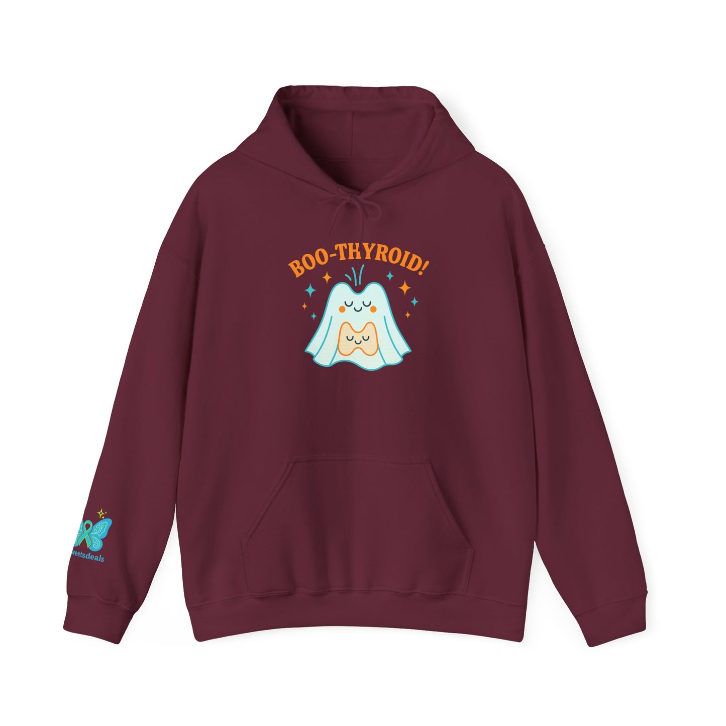 Boo-Thyroid! Unisex Heavy Blend Hoodie - Cute & Comfy Sweatshirt for Halloween, Gift, Cozy Wear, Funny Sweatshirt